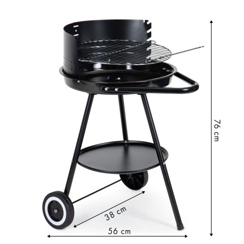 GRILL OGRODOWY OKRĄGŁY RUSZT Z REGULACJĄ WYSOKOŚCI RUSZTU