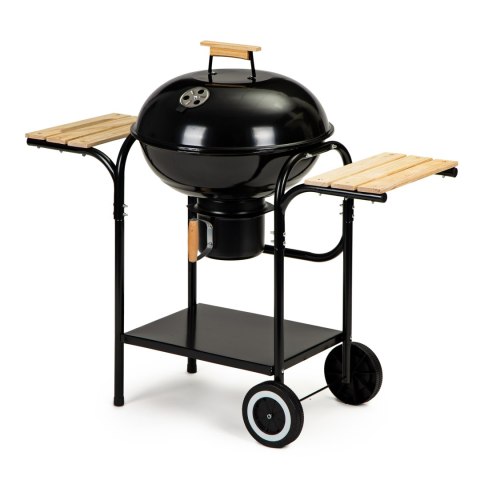 GRILL OGRODOWY WĘGLOWY Z POKRYWĄ I PÓŁKAMI RUSZT POPIELNIK