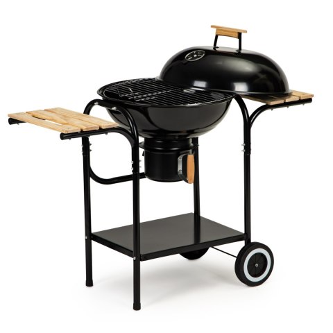 GRILL OGRODOWY WĘGLOWY Z POKRYWĄ I PÓŁKAMI RUSZT POPIELNIK