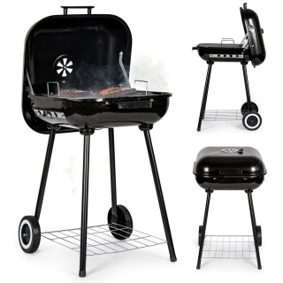GRILL WĘGLOWY OGRODOWY Z POKRYWĄ NA ZAWIASACH + KÓŁKA MODERNHOME