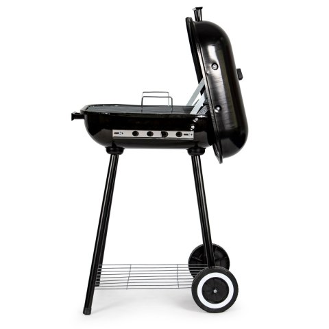 GRILL WĘGLOWY OGRODOWY Z POKRYWĄ NA ZAWIASACH + KÓŁKA MODERNHOME