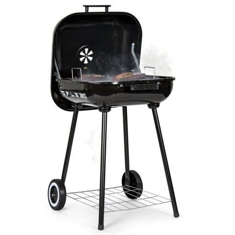 GRILL WĘGLOWY OGRODOWY Z POKRYWĄ NA ZAWIASACH + KÓŁKA MODERNHOME