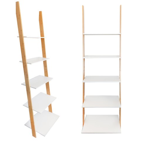 REGAŁ DRABINA 5 PÓŁEK MDF BAMBUS MODERNHOME