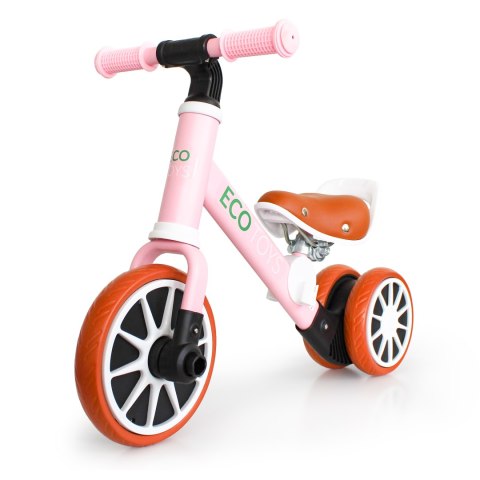 ROWER ROWEREK TRÓJKOŁOWY BIEGOWY Z PEDAŁAMI 2W1 RÓŻOWY ECOTOYS