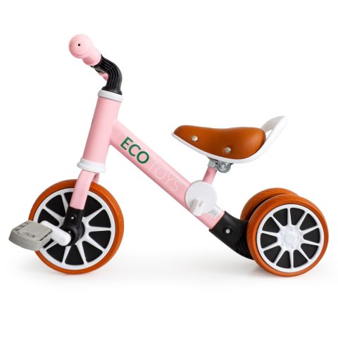 ROWER ROWEREK TRÓJKOŁOWY BIEGOWY Z PEDAŁAMI 2W1 RÓŻOWY ECOTOYS