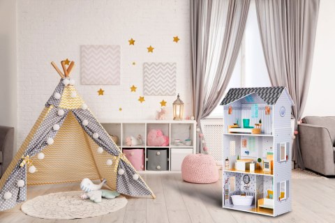 DOMEK DLA LALEK Z MEBLAMI REZYDENCJA GRACE ECOTOYS