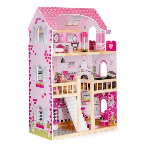DREWNIANY DOMEK DLA LALEK MEBELKI ECOTOYS