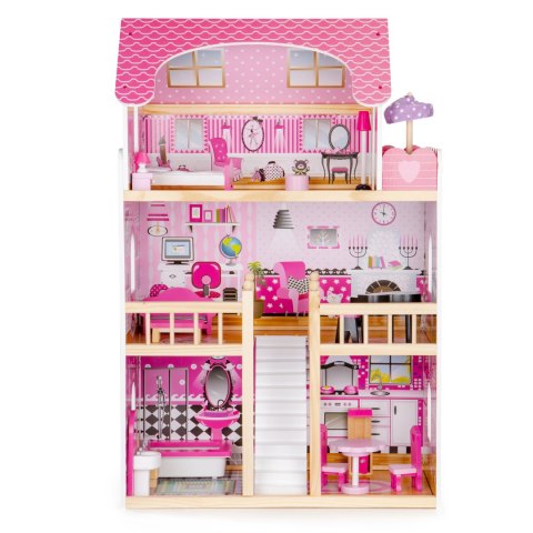 DREWNIANY DOMEK DLA LALEK MEBELKI ECOTOYS