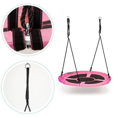 HUŚTAWKA OGRODOWA BOCIANIE GNIAZDO 100CM ECOTOYS RÓŻOWA