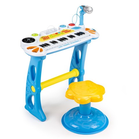 KEYBOARD ORGANKI PIANINKO Z MIKROFONEM MP3 NIEBIESKIE