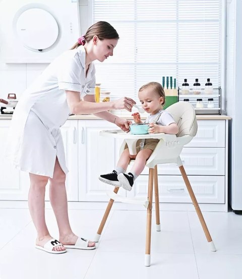 KRZESEŁKO FOTELIK DO KARMIENIA 2W1 BEŻOWE ECOTOYS