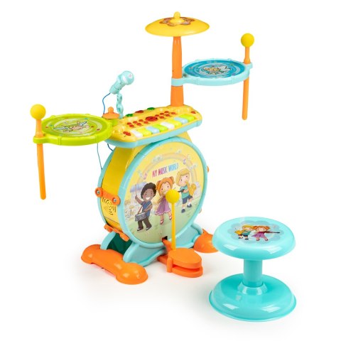 PERKUSJA ORGANKI 2W1 MIKROFON KARAOKE MP3 LED