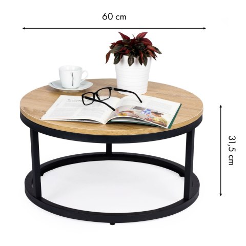 STOLIK KAWOWY LOFT NOWOCZESNY INDUSTRIALNY 60 CM MODERNHOME