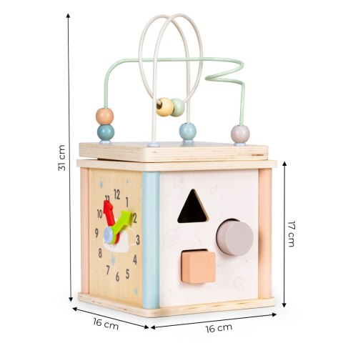 DREWNIANA KOSTKA EDUKACYJNA SORTER KLOCKI ECOTOYS