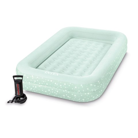 MATERAC DMUCHANY Z BANDAMI GŁĘBOKIE ŁÓŻKO DLA DZIECKA + POMPKA INTEX 66810