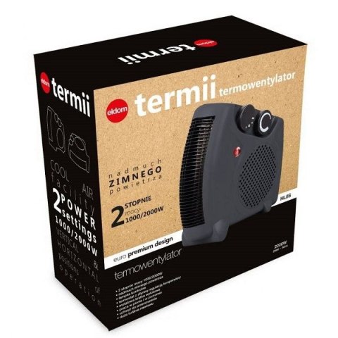 TERMOWENTYLATOR TOP GRZEJNIK FARELKA 2000W ELDOM HL8C SZARY