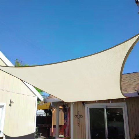 KWADRATOWY ŻAGIEL PRZECIWSŁONECZNY 5X5M DASZEK WODOODPORNY MODERNHOME - BEŻOWY