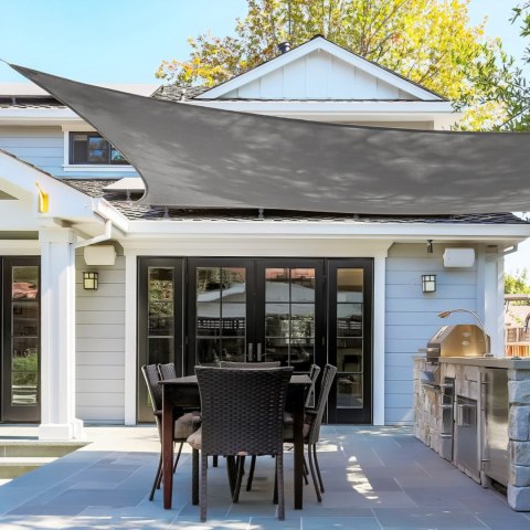 KWADRATOWY ŻAGIEL PRZECIWSŁONECZNY 5X5M DASZEK WODOODPORNYMODERNHOME - SZARY