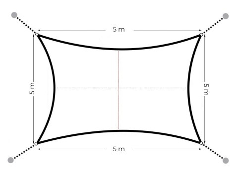 KWADRATOWY ŻAGIEL PRZECIWSŁONECZNY 5X5M DASZEK WODOODPORNYMODERNHOME - SZARY