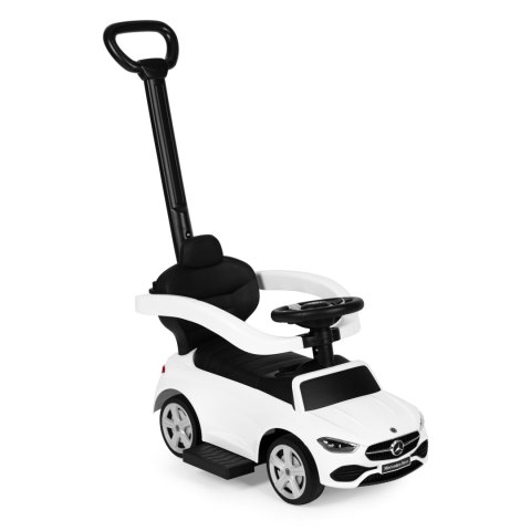 JEŹDZIK PCHACZ AUTKO MERCEDES C CLASS INTERAKTYWNA KIEROWNICA PROWADNIK BIAŁY