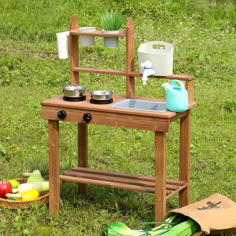 KUCHNIA BŁOTNA DLA DZIECI OUTDOOR Z DREWNA JODŁOWEGO ECOTOYS