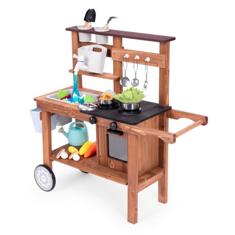 KUCHNIA BŁOTNA OUTDOOR DLA DZIECI Z AKCESORIAMI DREWNO JODŁOWE ECOTOYS