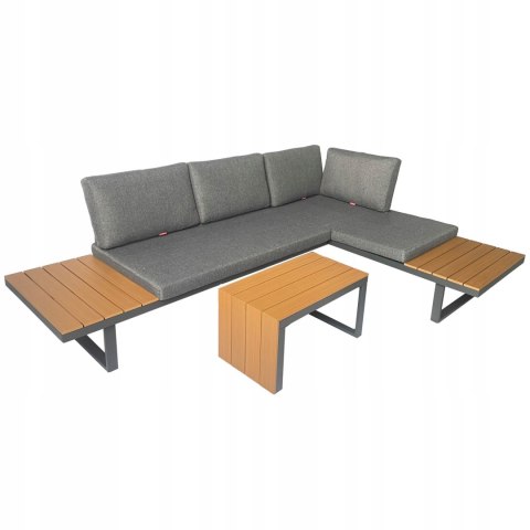 ZESTAW MEBLI OGRODOWYCH NUFORMA NAROŻNIK SOFA STOLIK