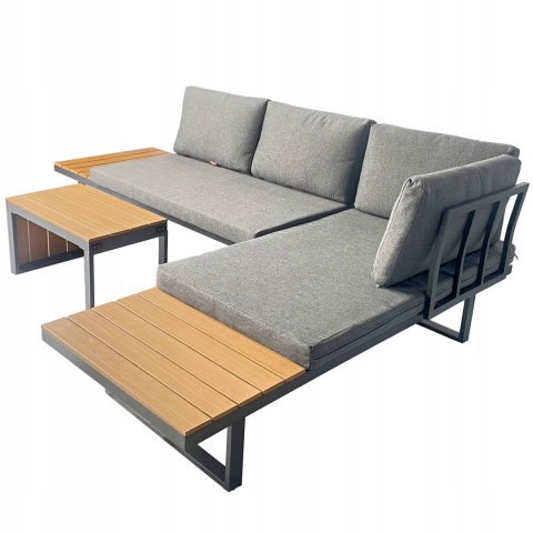 ZESTAW MEBLI OGRODOWYCH NUFORMA NAROŻNIK SOFA STOLIK
