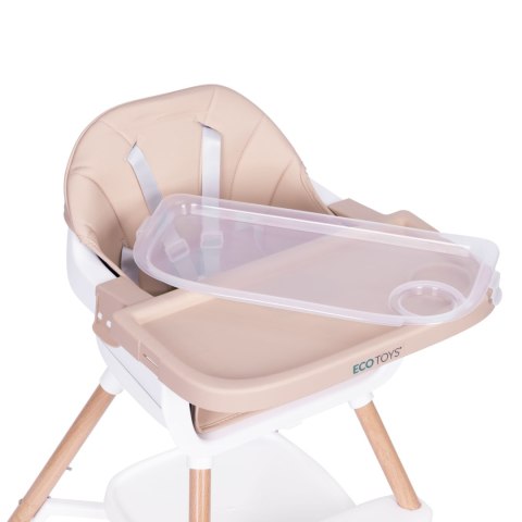 FOTELIK KRZESEŁKO DO KARMIENIA DZIECI 2W1 BEŻOWY ECOTOYS