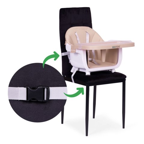 FOTELIK KRZESEŁKO DO KARMIENIA DZIECI 2W1 BEŻOWY ECOTOYS