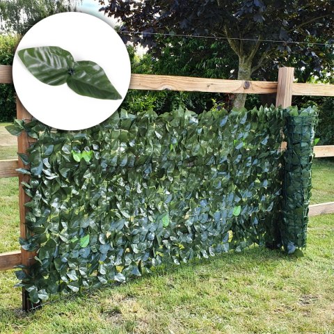 SZTUCZNY ŻYWOPŁOT 300X100 CM BLUSZCZ ZIELONA ŚCIANA MASKUJĄCA