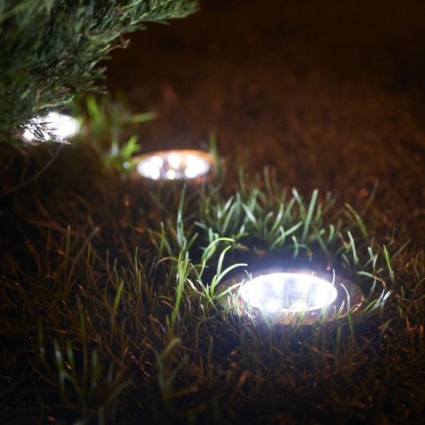 Lampa solarna ogrodowa LED najazdowa gruntowa 6500K zimny biały 12szt