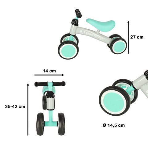 Rowerek biegowy Trike Fix Tiny jeździk chodzik 4 koła regulacja kierownicy miętowy