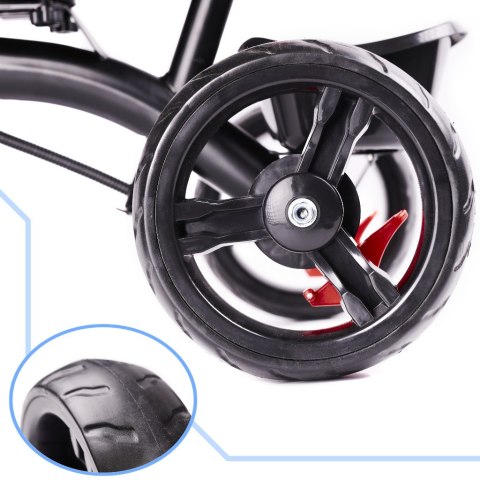 Rowerek trójkołowy Trike Fix Lite 3w1 z daszkiem obracany regulowany spacerówka prowadnik pasy szary
