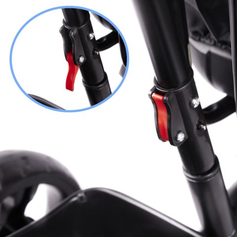 Rowerek trójkołowy Trike Fix Lite 3w1 z daszkiem obracany regulowany spacerówka prowadnik pasy szary