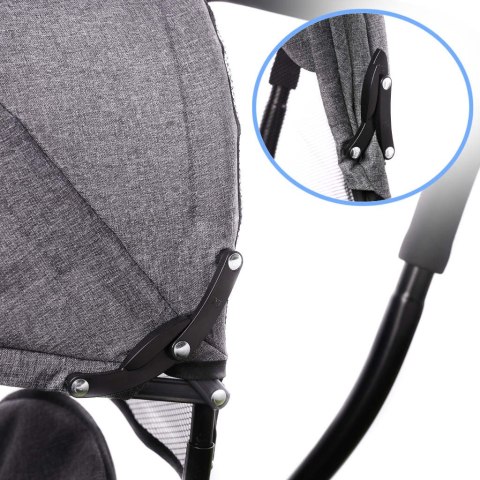 Rowerek trójkołowy Trike Fix Lite 3w1 z daszkiem obracany regulowany spacerówka prowadnik pasy szary