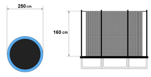 Zewnętrzna siatka do trampoliny 8FT/6 słupków 244-250cm