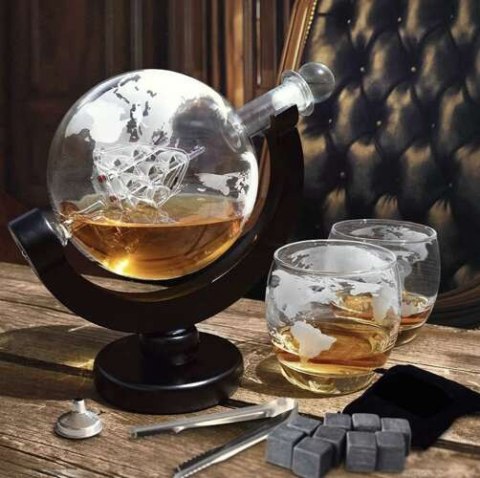 KARAFKA- GLOBUS- ZESTAW DO WHISKY MALATEC 22553